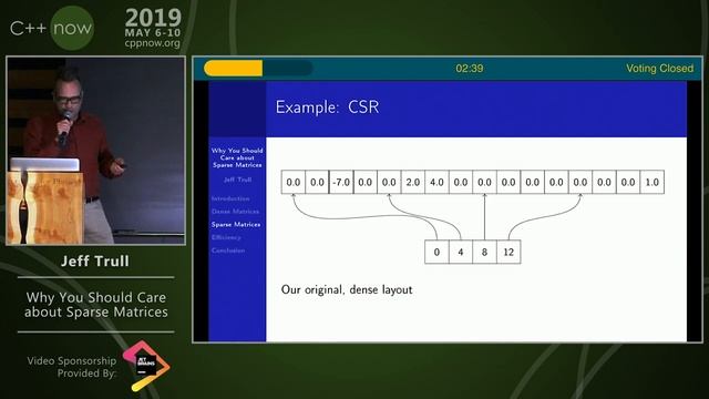 C++Now 2019: Jeff Trull “Why You Should Care about Sparse Matrices” смотреть онлайн