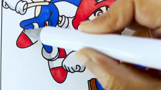 Super Mario And Sonic Coloring Page #easy #supermario #coloringpages #speedcoloring #sonic
