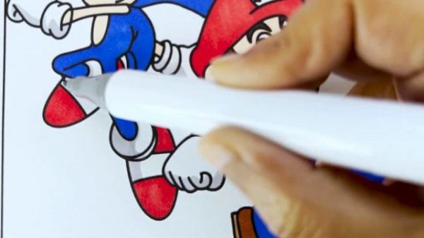 Super Mario and Sonic Coloring Page #easy #supermario #coloringpages #speedcoloring #sonic