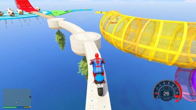 Паркур на Мотоцикле за СУПЕРГЕРОЕВ в ГТА 5 Моды! (Человек Паук, Халк, Веном, Супермен, Дэдпул) смотреть онлайн