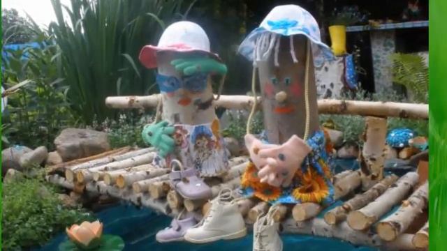 Поделки из дерева для дачи и сада. Дизайн из пней. Настроение. красота. смотреть онлайн