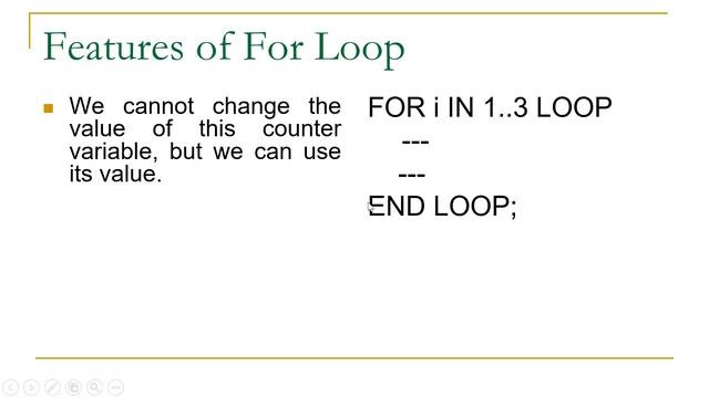 For Loop Statement of PL/SQL смотреть онлайн