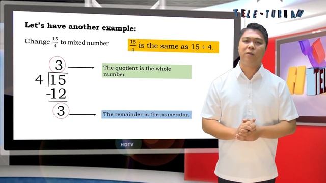 Grade 4 Math Changing Improper Fraction to Mixed number vice versa Villamor De Leon смотреть онлайн