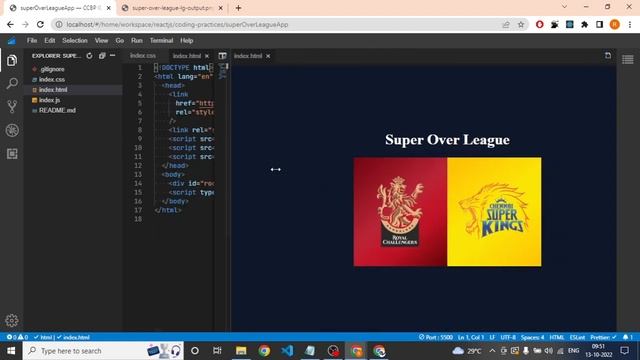 Super Over League | CCBP React JS Coding Practice 1 Questions Solution | React JS Coding Practice смотреть онлайн