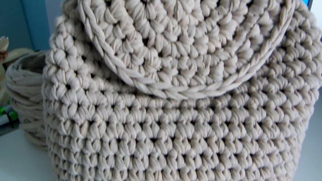 Мастер класс: вяжем рюкзак. Вторая часть. Крышка рюкзака. смотреть онлайн