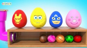 Яйца Супер Герои Играют в Спортивные Мячики   Обучающие Мультики для детей   Волшебство ТВ
