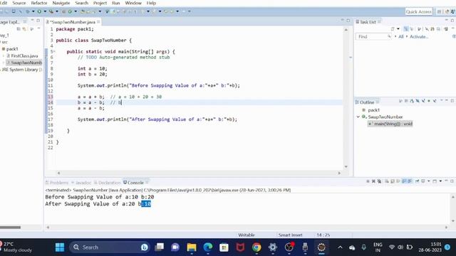 Frequently Asked Java Program | Swap Two Numbers | 2 Ways of swapping Numbers | Java смотреть онлайн
