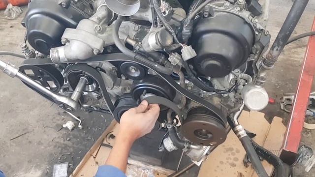 land cruiser 4.7 fan belt fitting смотреть онлайн