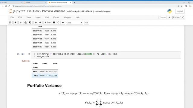 How to calculate portfolio variance & volatility in Python? смотреть онлайн