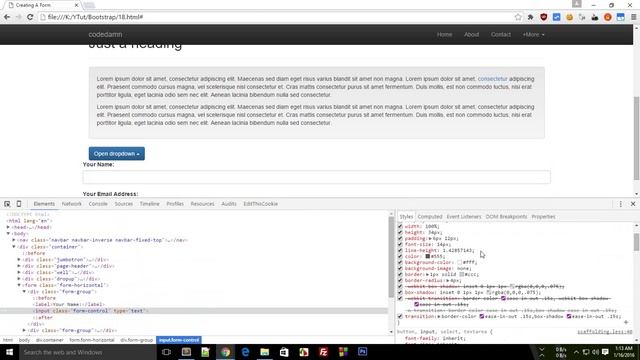 Bootstrap Tutorial 18: Create Forms - Part 1 смотреть онлайн