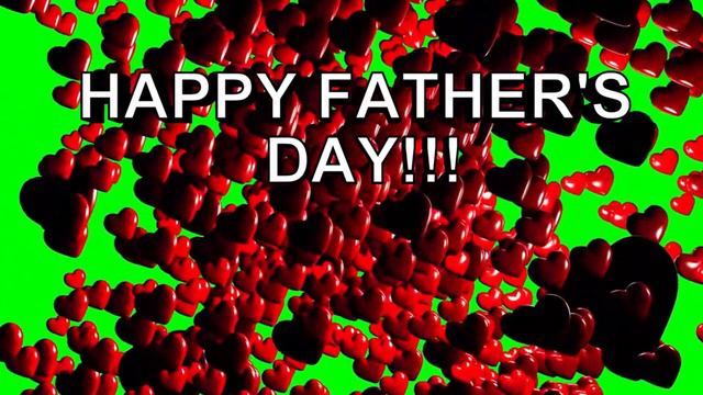 Happy Father's Day with thousands of red hearts 3D animated Green Screen смотреть онлайн