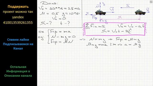 Физика Водитель начал торможение при скорости автомобиля 90 км/ч. Определите время торможения и смотреть онлайн