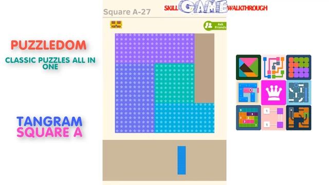 Puzzledom - Tangram SQUARE A Level 1 - 50 - Walkthrough