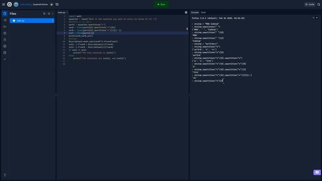 Python Program to solve a Quadratic Equation смотреть онлайн