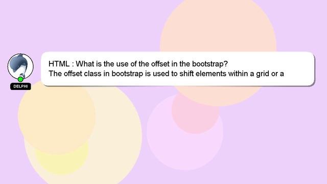HTML : What is the use of the offset in the bootstrap? смотреть онлайн