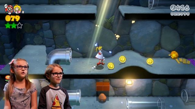 Kids Play Super Mario 3D World - Part 1 - Mega Mushroom Mania смотреть онлайн