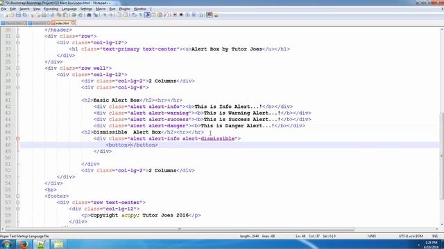 31 Alert Box -BOOTSTRAP TUTORIAL смотреть онлайн