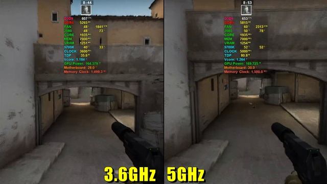 i7-9700K in CS GO [ Base clock 3.6GHz vs OC 5GHz ] смотреть онлайн