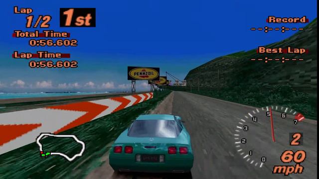 Gran Turismo 2 (PS1) Arcade - Easy A Class On Tahiti Road - DuckStation Emulation