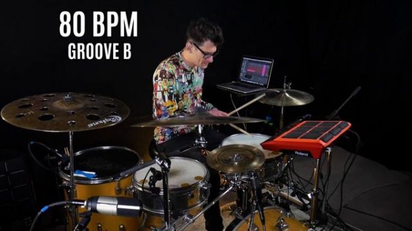 Hip hop drum loop 80 BPM // The Hybrid Drummer