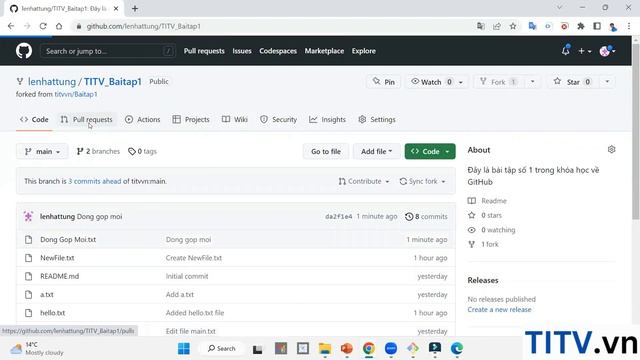 Học Git và Github - Bài 22. Cách tạo Pull Request trong Github смотреть онлайн