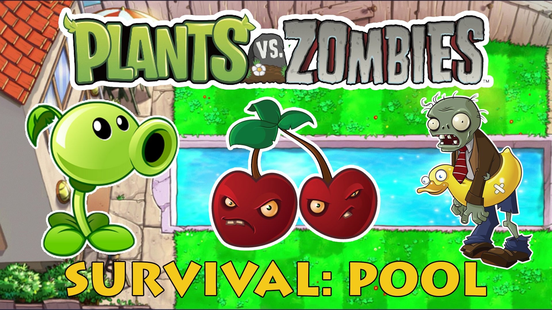 Растения против Зомби Выживание Бассейн| Plants vs Zombies Survival Pool смотреть онлайн