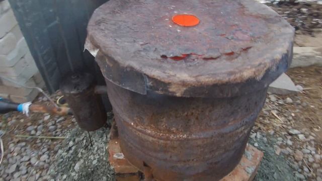 Плавильная печь для алюминия из бочки. смотреть онлайн