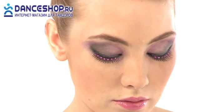 Ресницы чёрно-фиолетовые со стразами BL482 смотреть онлайн