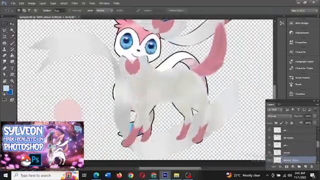 Sylveon made realistic in Photoshop смотреть онлайн