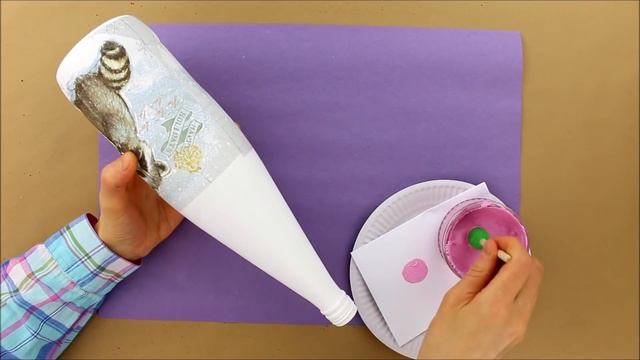 Decoupage Bottle - Decoupage Tutorial - Christmas Bottle Decoupage - Painted Bottle - DIY