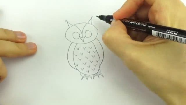 Учимся рисовать Мишку, Пингвина и Сову. Рисование для детей. смотреть онлайн