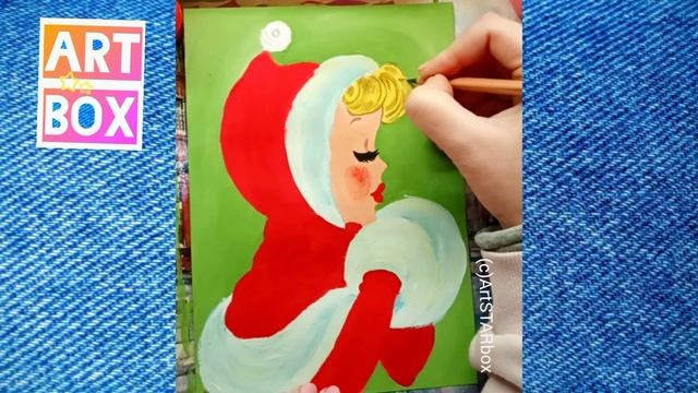 Как нарисовать?? новогоднюю ДЕВОЧКУ Drawing New Year GIRL смотреть онлайн