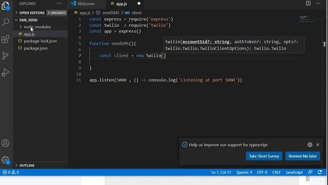 How to send an SMS using Node JS | VERY EASY!!!! смотреть онлайн
