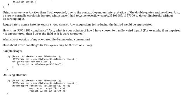 RFC 4180-compliant CSV parser in Java смотреть онлайн
