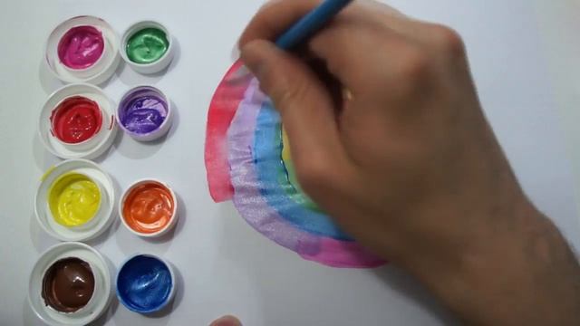 Learn Rainbow Colors - Peindre Un Arc En Ciel - Dibujar Arco Iris