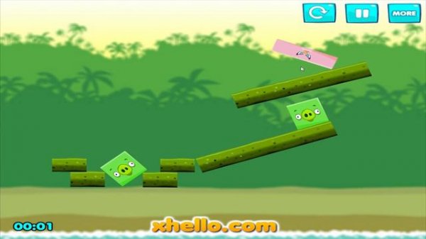 Angry Birds Kick Piggies - STELLA HELP ROUND BIRDS KICK OUT ALL SQUARE PIGGIES!