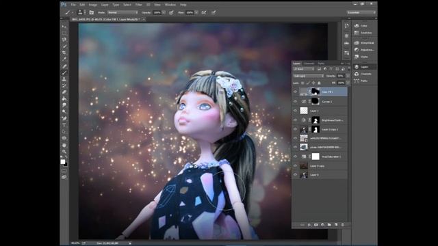 Luna Monster High doll photo tutorial - Photoshop tutorial смотреть онлайн