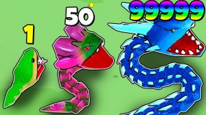 МАЛЕНЬКАЯ ЗМЕЯ СТАНЕТ БОЛЬШОЙ И ПОБЕДИТ БОССА В Snake Clash