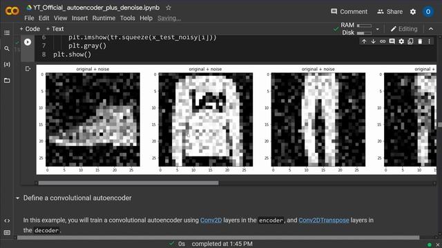 Code AUTOENCODER in Python 2022 to de-noise Photos (COLAB, KERAS, Convolutional2D, Tensorflow2) смотреть онлайн