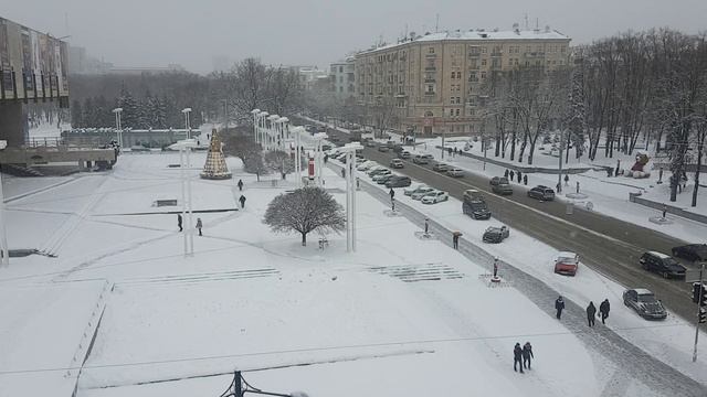 Snow in Kharkiv 09.01.2019 (TimeLapse 8x) смотреть онлайн