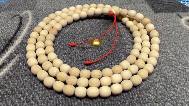 Чётки из натуральной березы, 108 бусин, d~8 мм, L~46 см, четки, мала, медитация, Hand made. смотреть онлайн