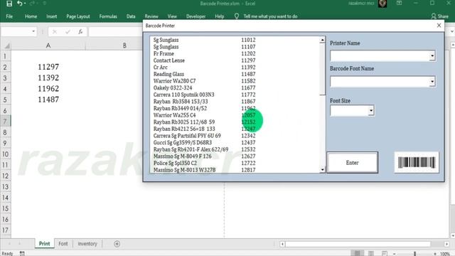 Create Barcode Printing Setup Form Excel VBA смотреть онлайн