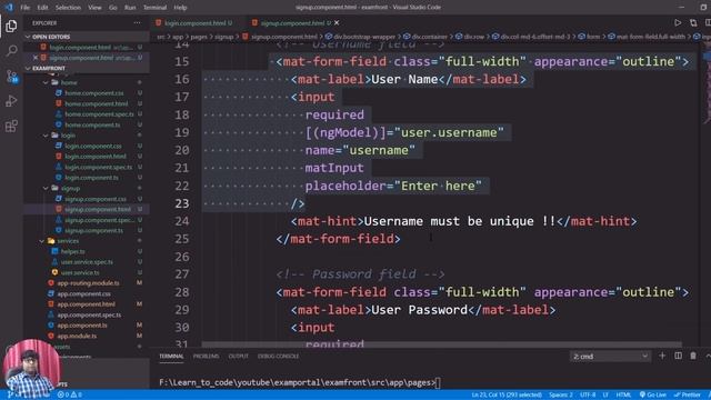?Designing Login Form with Angular Material UI | Examportal Project #11 смотреть онлайн