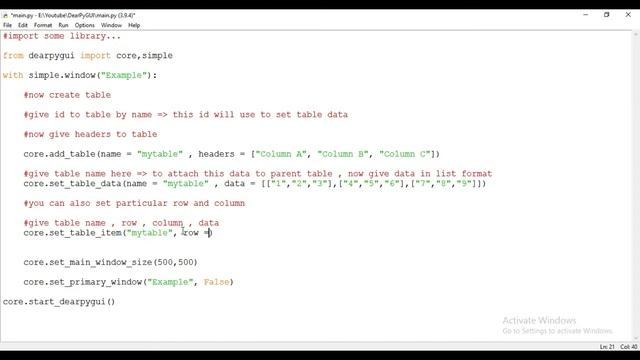 Table in Dear PyGui | Dear PyGui Tutorial For Beginners смотреть онлайн