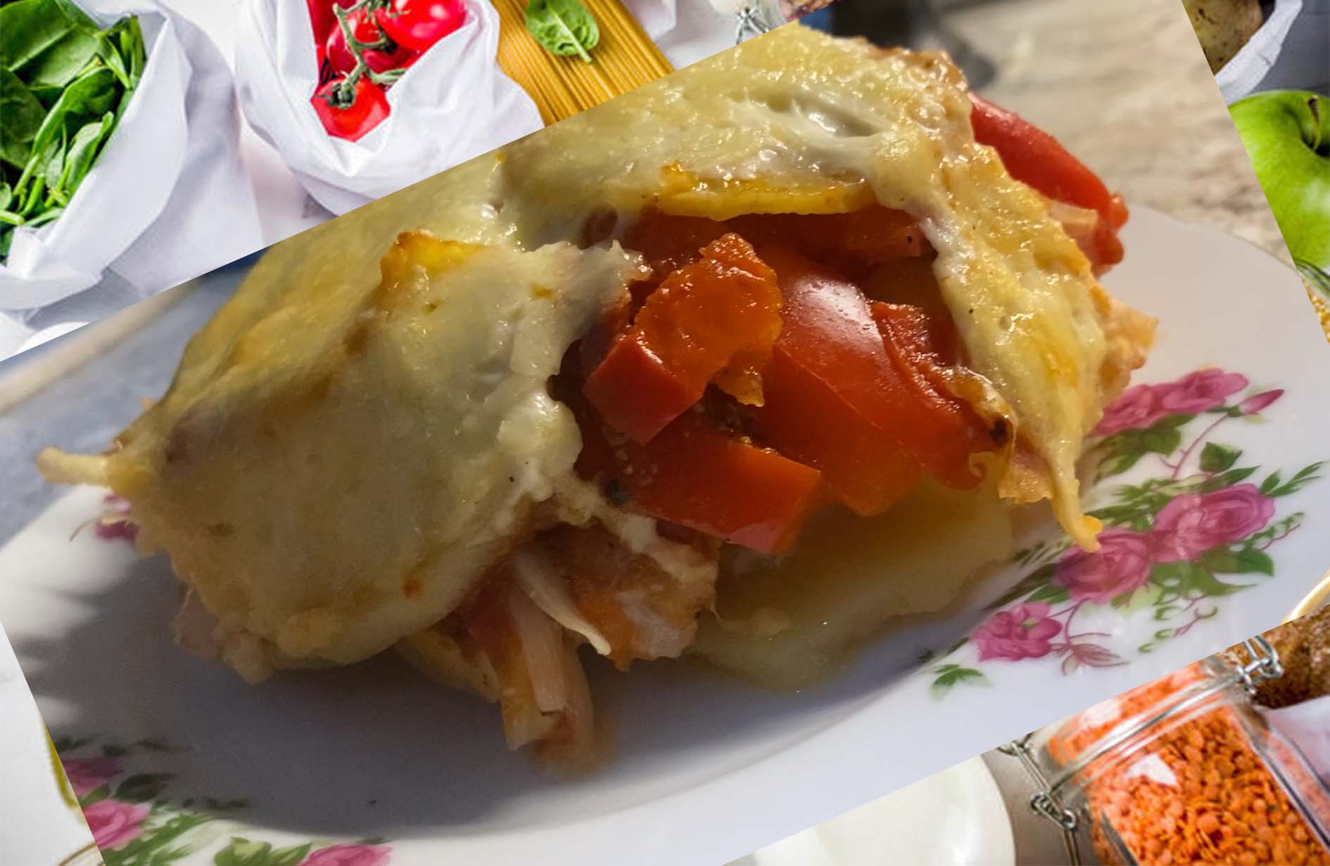 Катофельная запеканка с томатным соусом