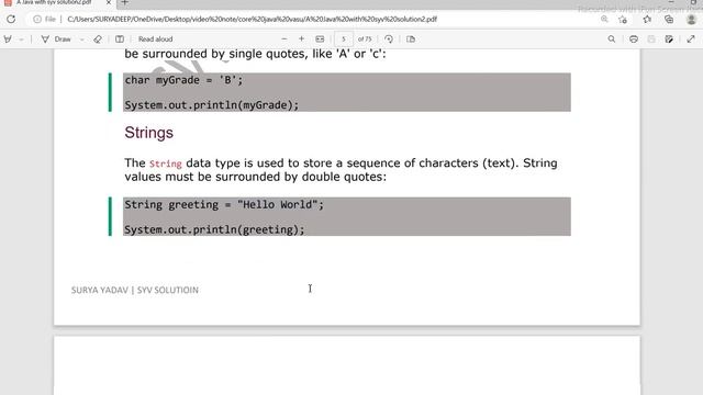 Data Types In Java || Type Casting In Java || #syvsolution #java смотреть онлайн