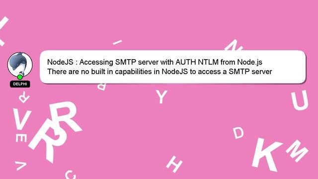 NodeJS : Accessing SMTP server with AUTH NTLM from Node.js смотреть онлайн