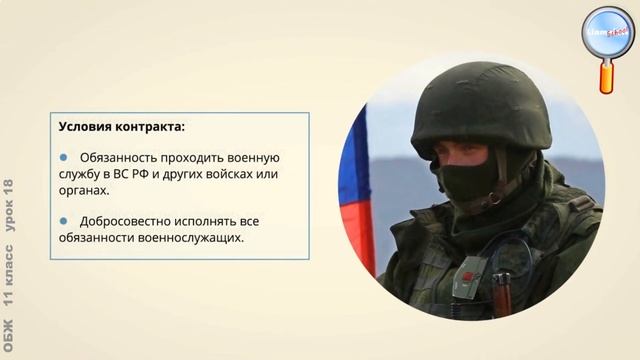 ОБЖ 11 класс (Урок№18 - Прохождение военной службы по призыву и контракту.) смотреть онлайн