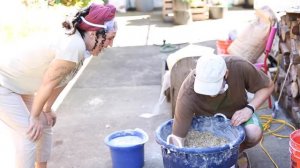 Заливка стены из Костробетона