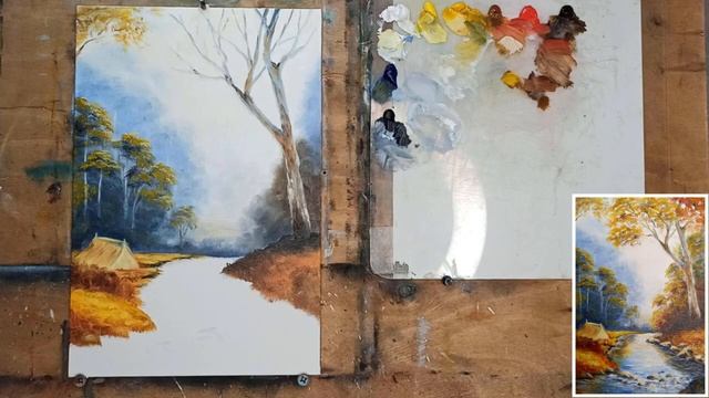 ? Как нарисовать картину маслом "Утро на реке"/how to draw picture #какнарисовать #живописьмаслом смотреть онлайн